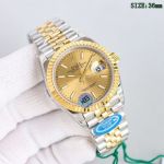 Clean Factory Rolex Datejust 2836 Gold Face Watch 36mm